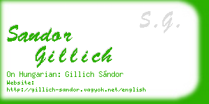 sandor gillich business card